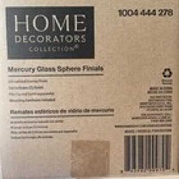 Mercury Glass Sphere Curtain Rod Finials – Oil-Rubbed Bronze (Set of 2) - Picture 5 of 8